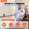 VEVOR Pipe Stair Handrail, 13FT Staircase Handrail, 440LBS Load Capacity Carbon Steel Pipe Handrail, Industrial Pipe Handrail with Wall Mount Support