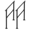 VEVOR 2 PCS 2-3 Handrails for Outdoor for Seniors Porch Deck Black Square Tube