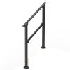 VEVOR 2-3 Handrails for Outdoor for Seniors Porch Deck Black Square Tube Steel