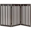 36 Inch Folding Wooden Freestanding Pet Gate Dog Gate with 360¬∞ Flexible Hinge